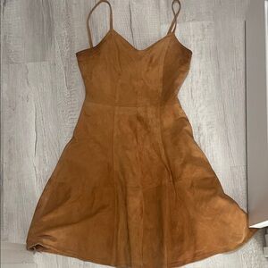Elegant Tan Spaghetti Strap Dress